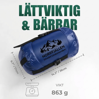 Ultralätt sovsäck med gåsdun