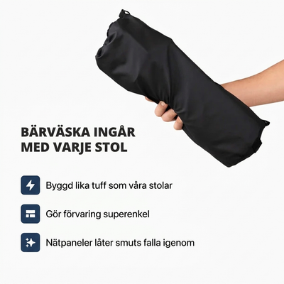 Hopfällbar Campingstol – Lätt, Kompakt & Klarar 150 kg