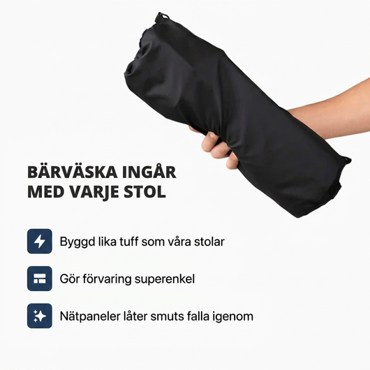 Hopfällbar Campingstol – Lätt, Kompakt & Klarar 150 kg